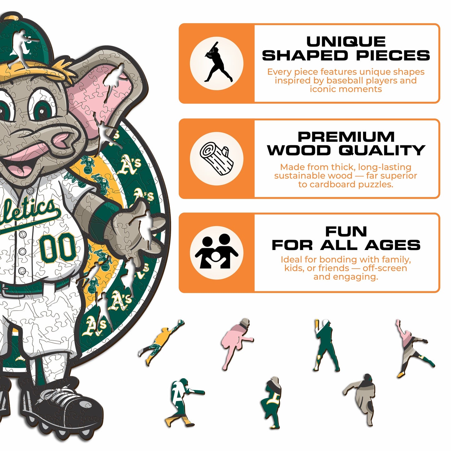 Oakland Athletics™ Mascot - Wooden Puzzle
