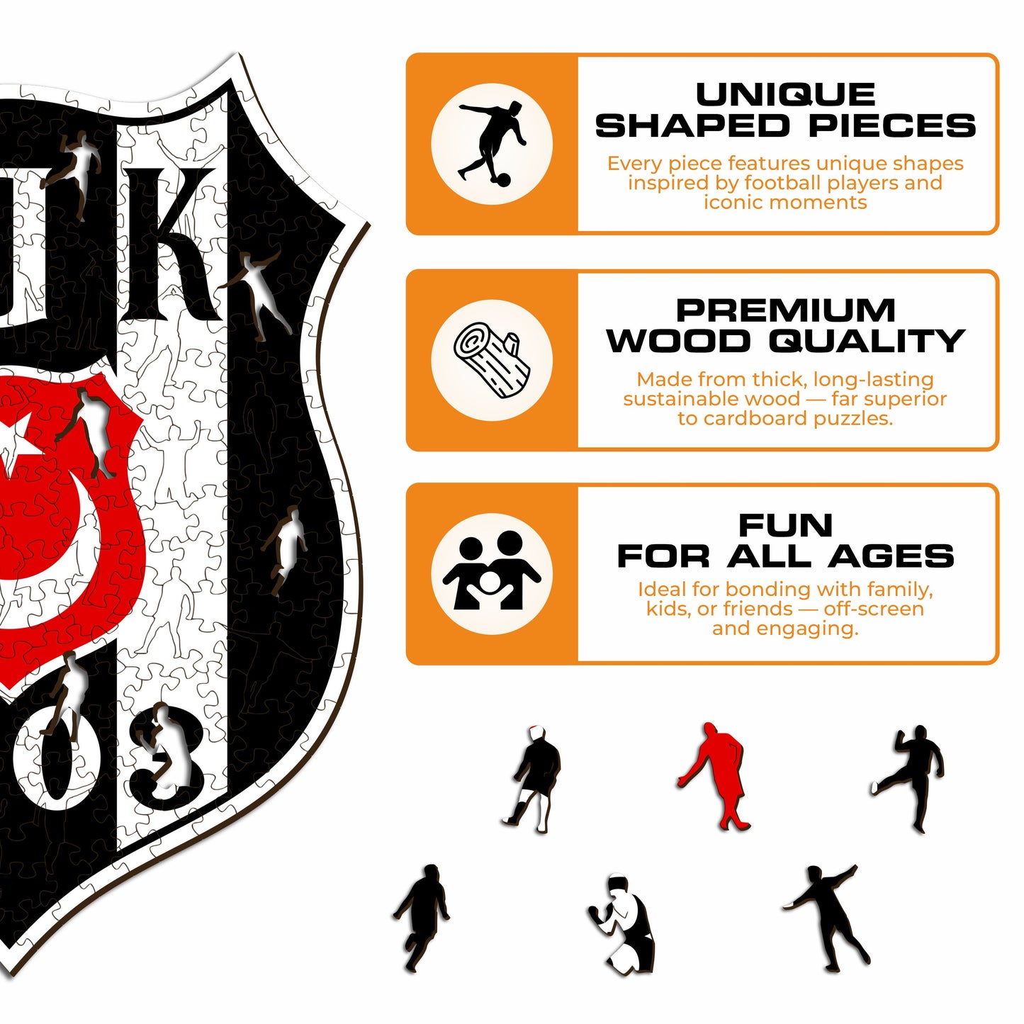 Beşiktaş J.K.® Logo - Wooden Puzzle