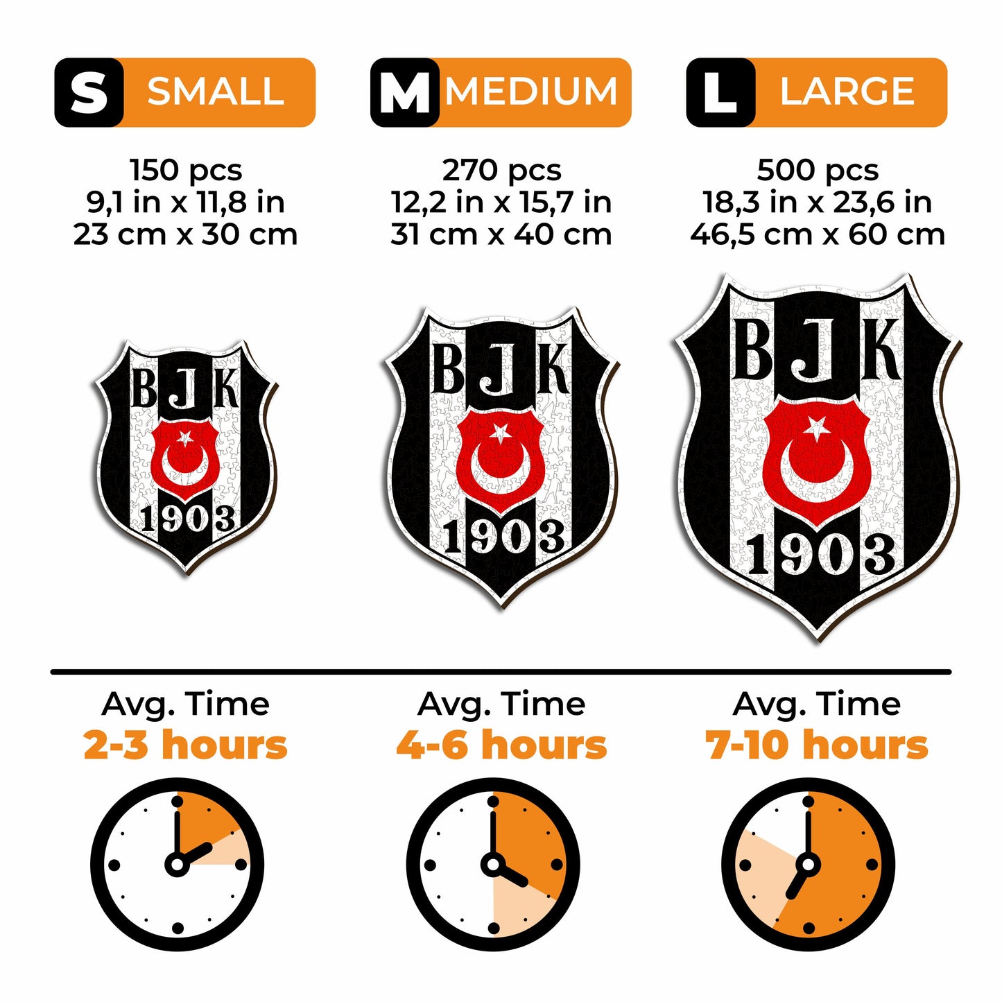 Beşiktaş J.K.® Logo - Wooden Puzzle