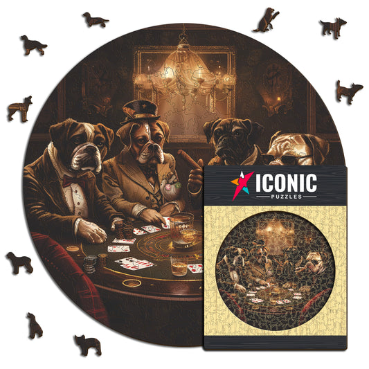 Dogs Playing Poker - Wooden Puzzle