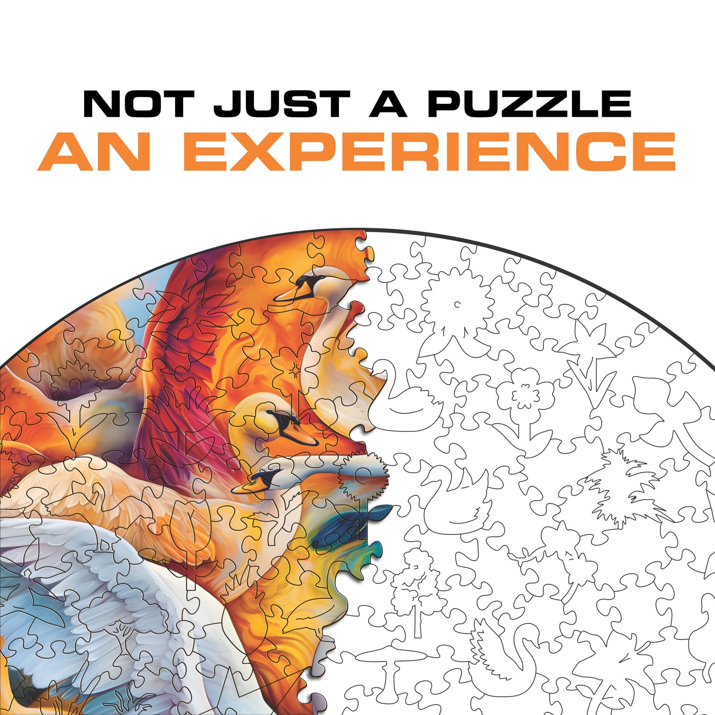 Majestic Swans - Wooden Puzzle