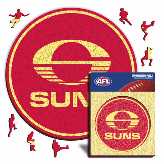 Gold Coast Suns FC Logo - Wooden Puzzle