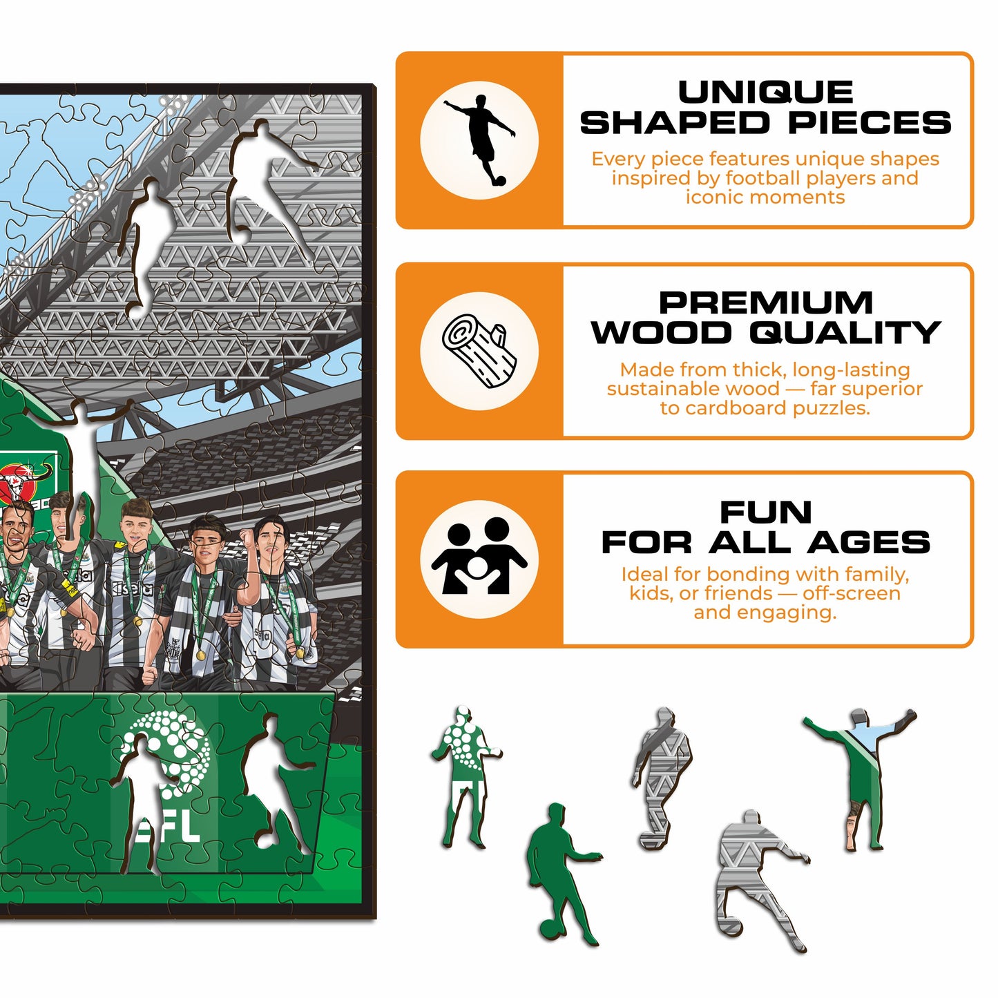 Newcastle United FC® 2024/25 Team "Carabao Cup Winners" - Wooden Puzzle