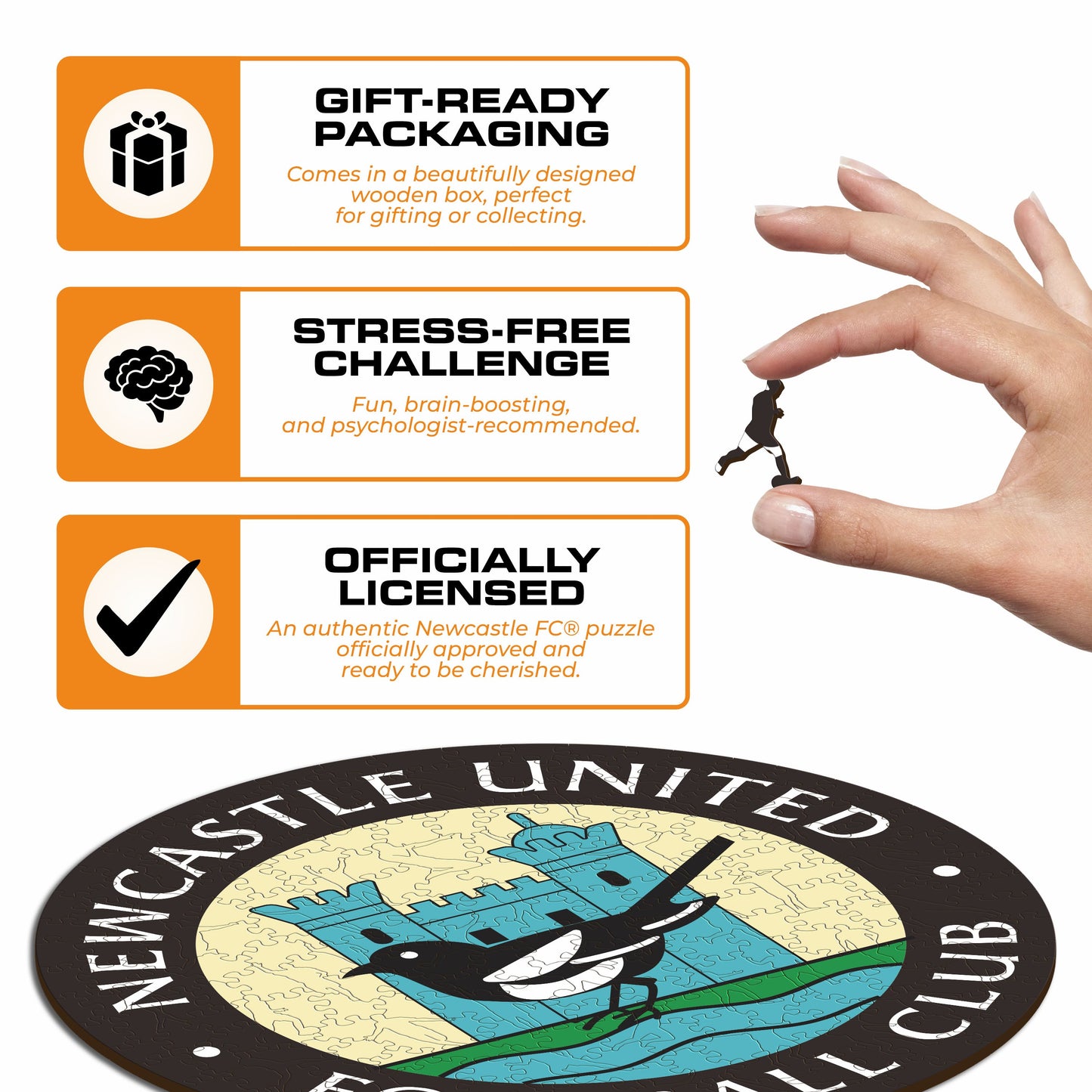 Newcastle United FC® Retro Logo - Wooden Puzzle