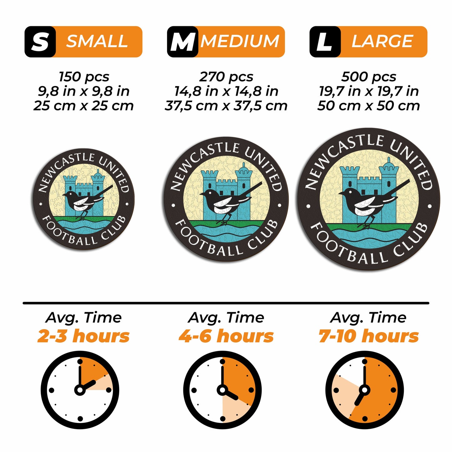 Newcastle United FC® Retro Logo - Wooden Puzzle