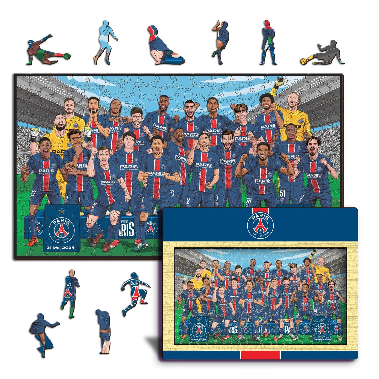 3 PACK Paris Saint-Germain FC® Logo + Team + Doué