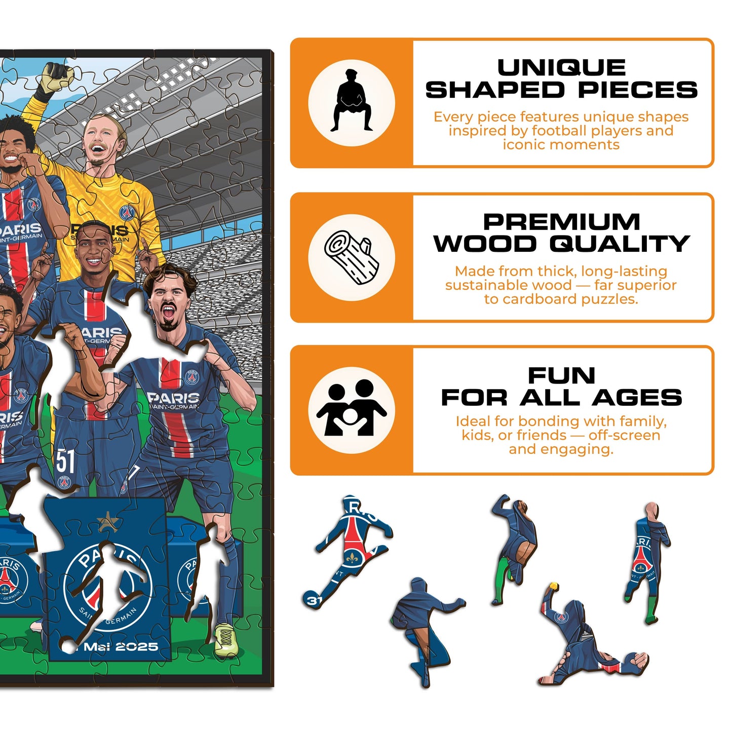 3 PACK Paris Saint-Germain FC® Logo + Team + Dembélé