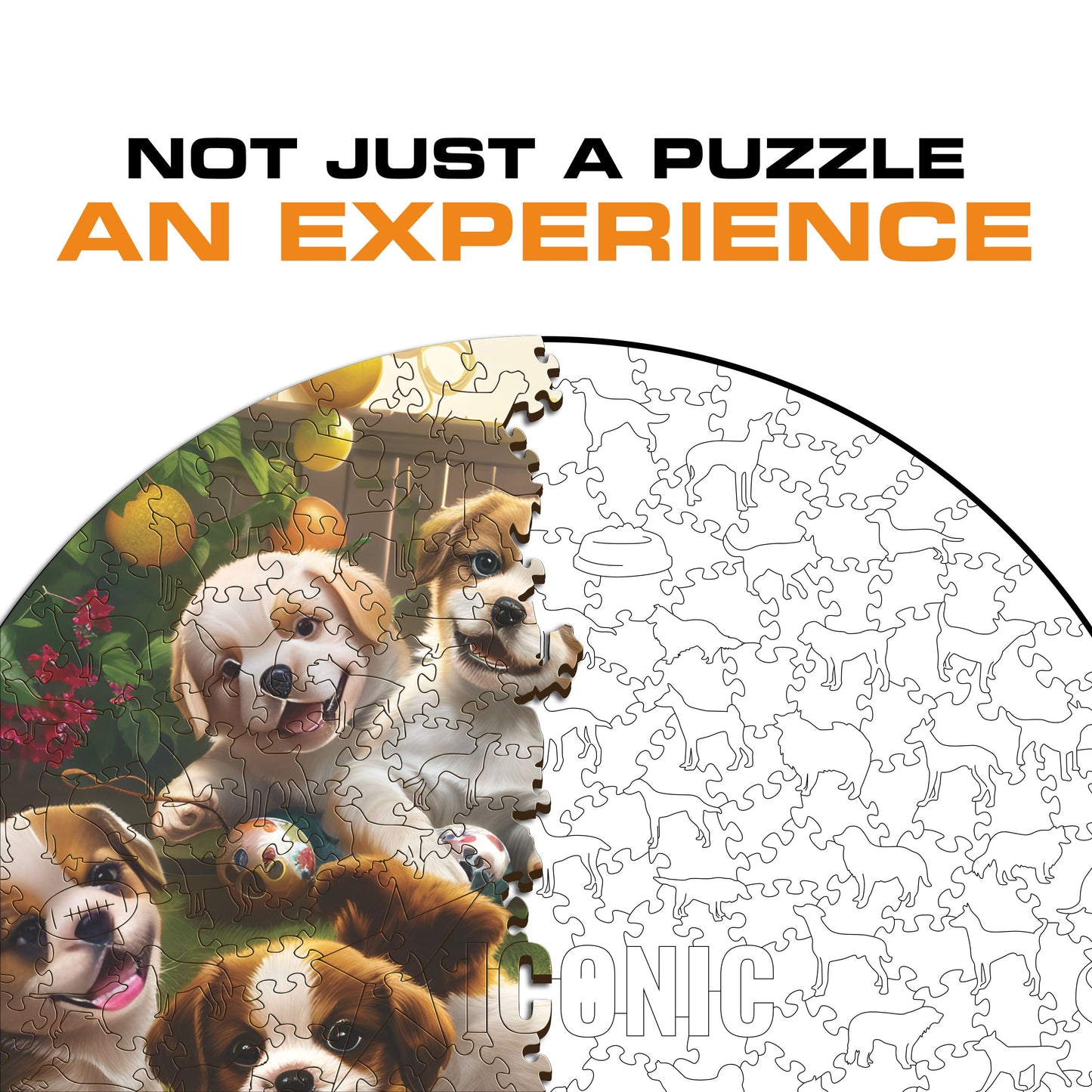 Puppies in the Garden - Wooden Puzzle