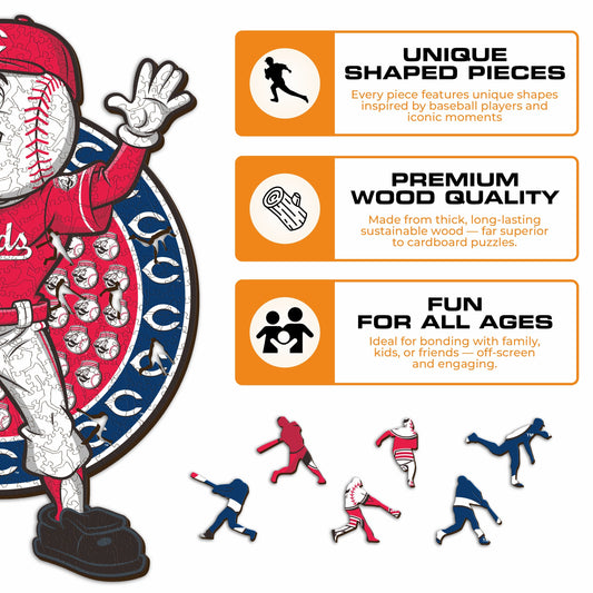 Cincinnati Reds™ Mascot - Wooden Puzzle