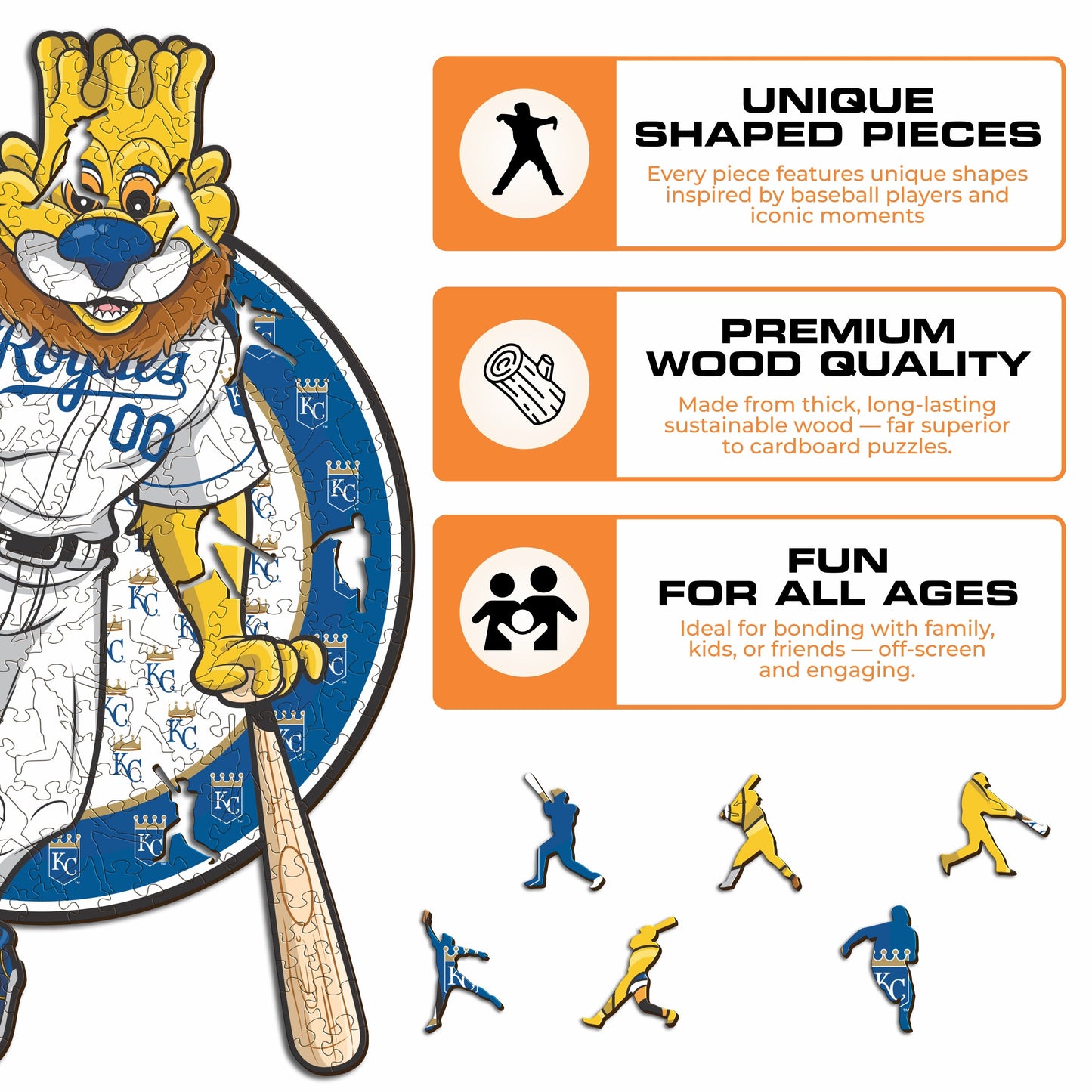 Kansas City Royals™ Mascot - Wooden Puzzle