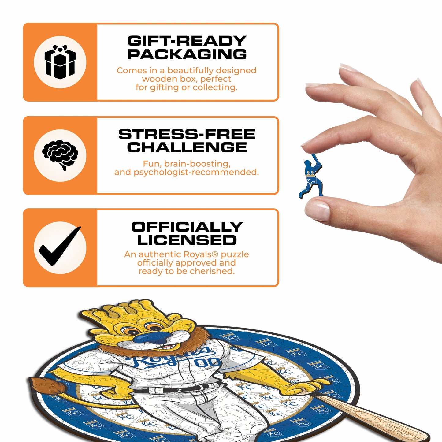 Kansas City Royals™ Mascot - Wooden Puzzle