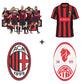 4 PACK AC Milan® Logo + Devil Logo + Jersey + 5 Players