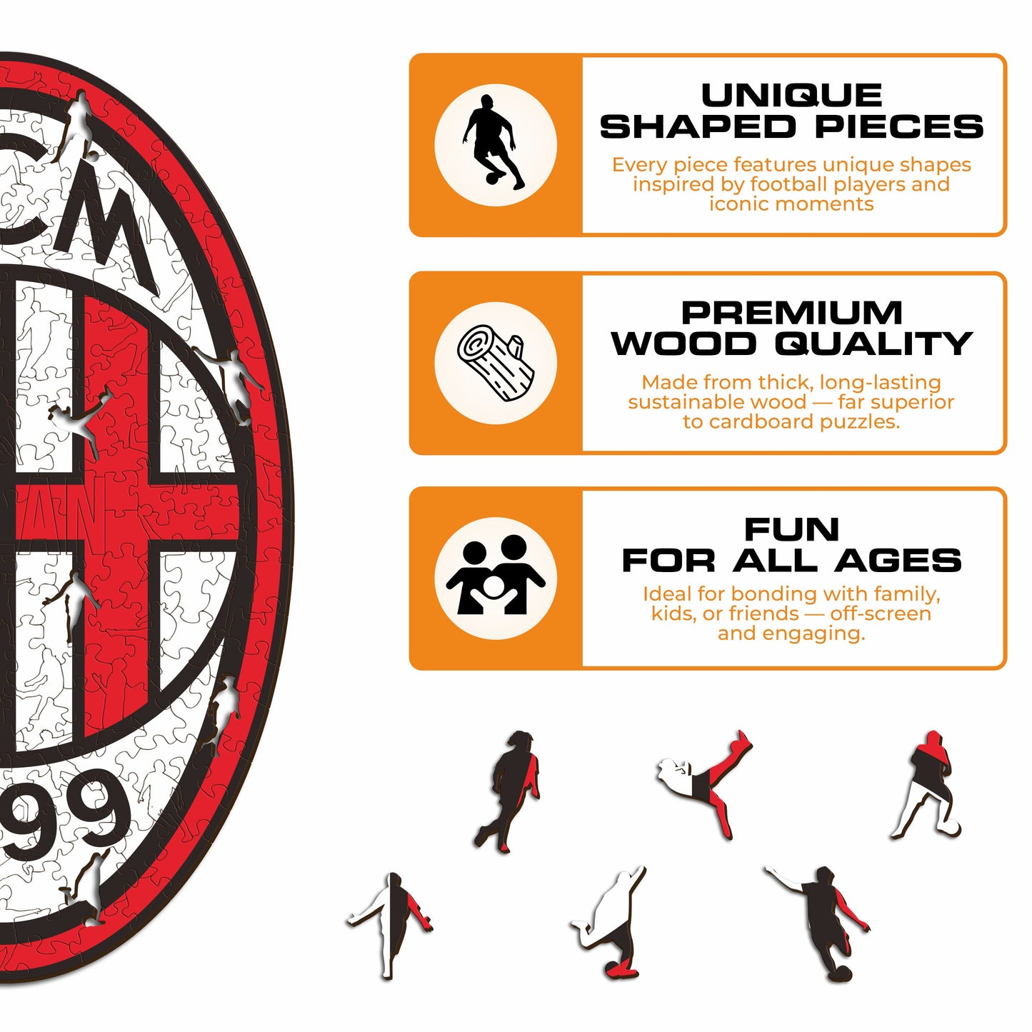 AC Milan® Logo - Wooden Puzzle
