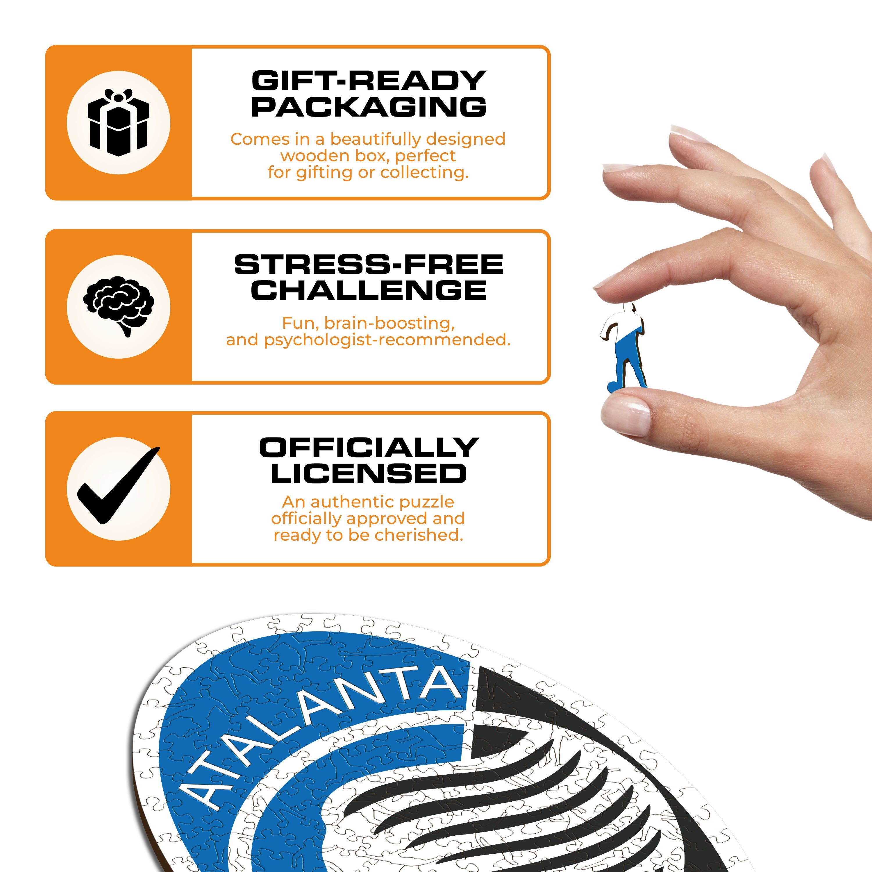 Atalanta BC® Logo - Wooden Puzzle – Iconic Puzzles USA