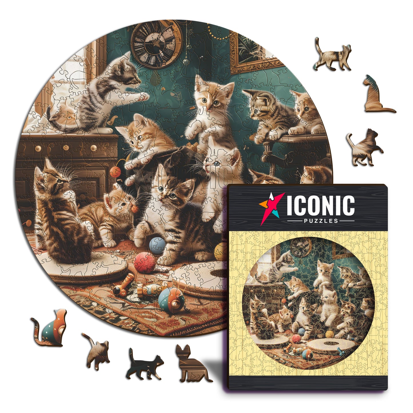 Playful Kittens - Wooden Puzzle