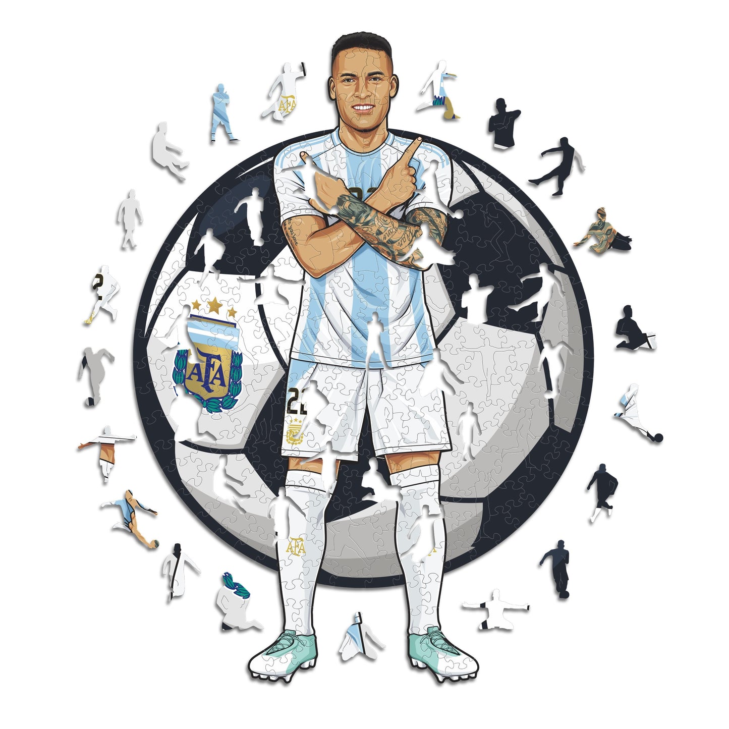 3 Soccer Players Puzzles Of Your Choice