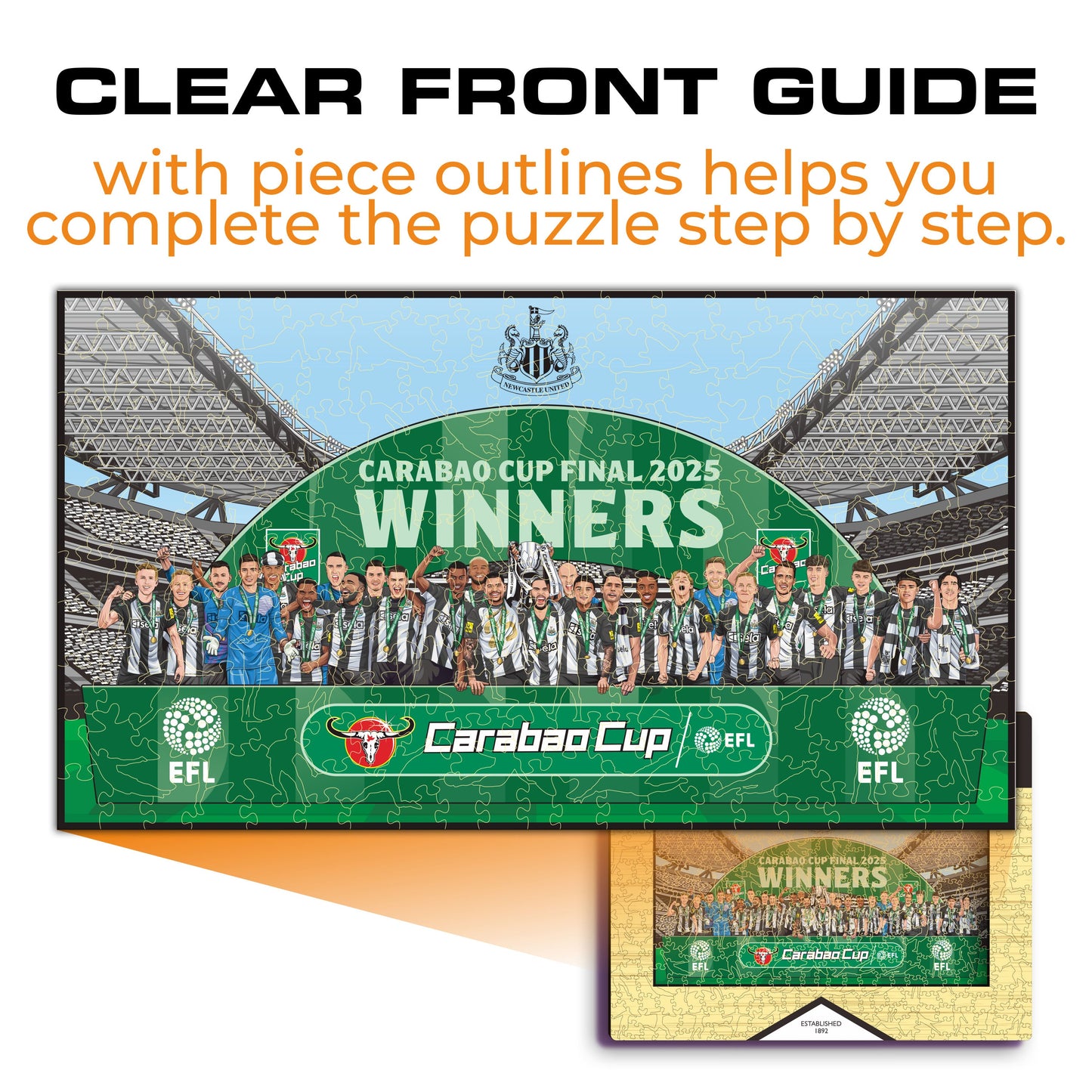 Newcastle United FC® 2024/25 Team "Carabao Cup Winners" - Wooden Puzzle
