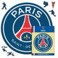 2 PACK Paris Saint-Germain FC® Logo + Team "Treble Winners"