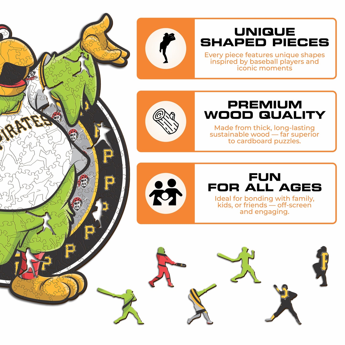 Pittsburgh Pirates™ Mascot - Wooden Puzzle