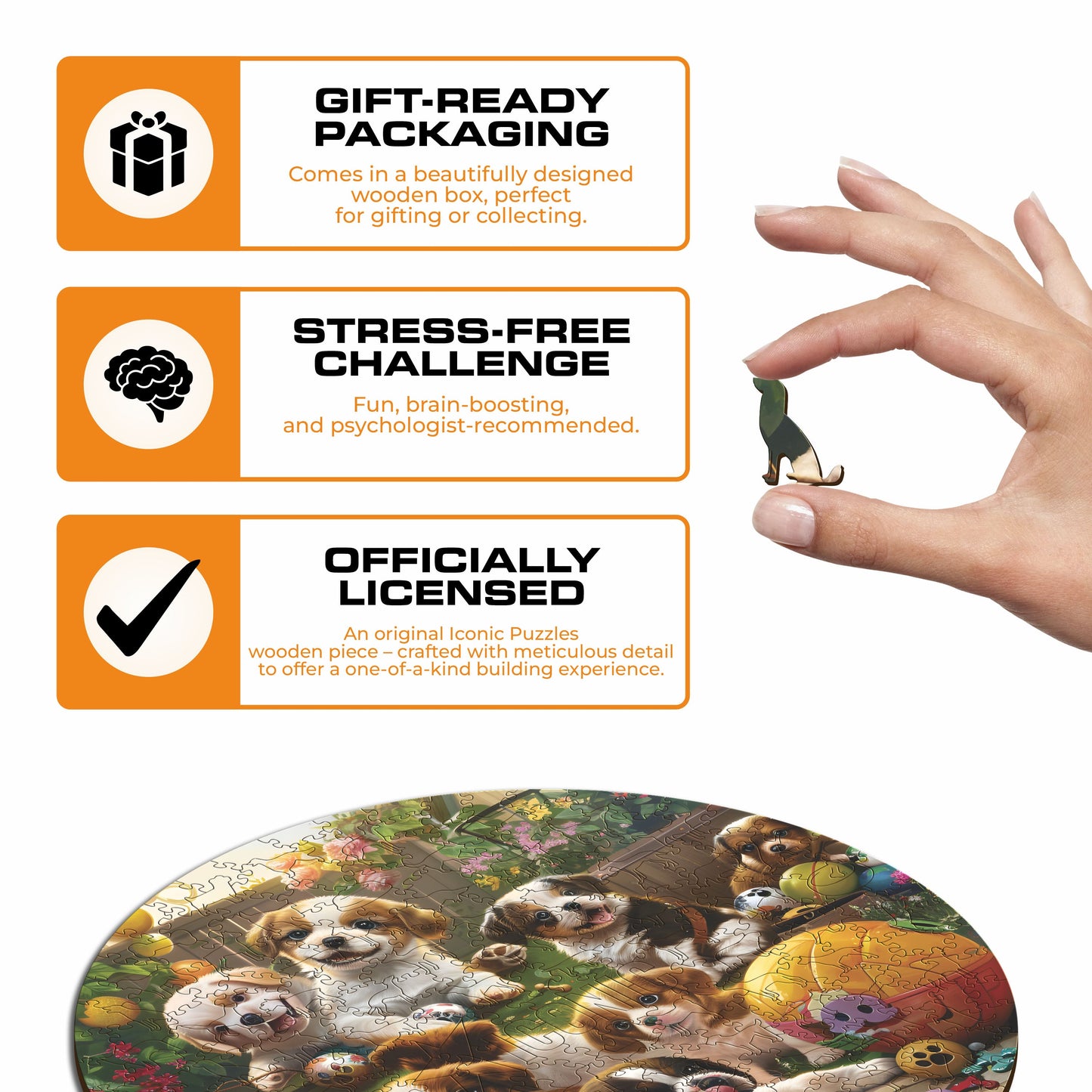 Puppies in the Garden - Wooden Puzzle