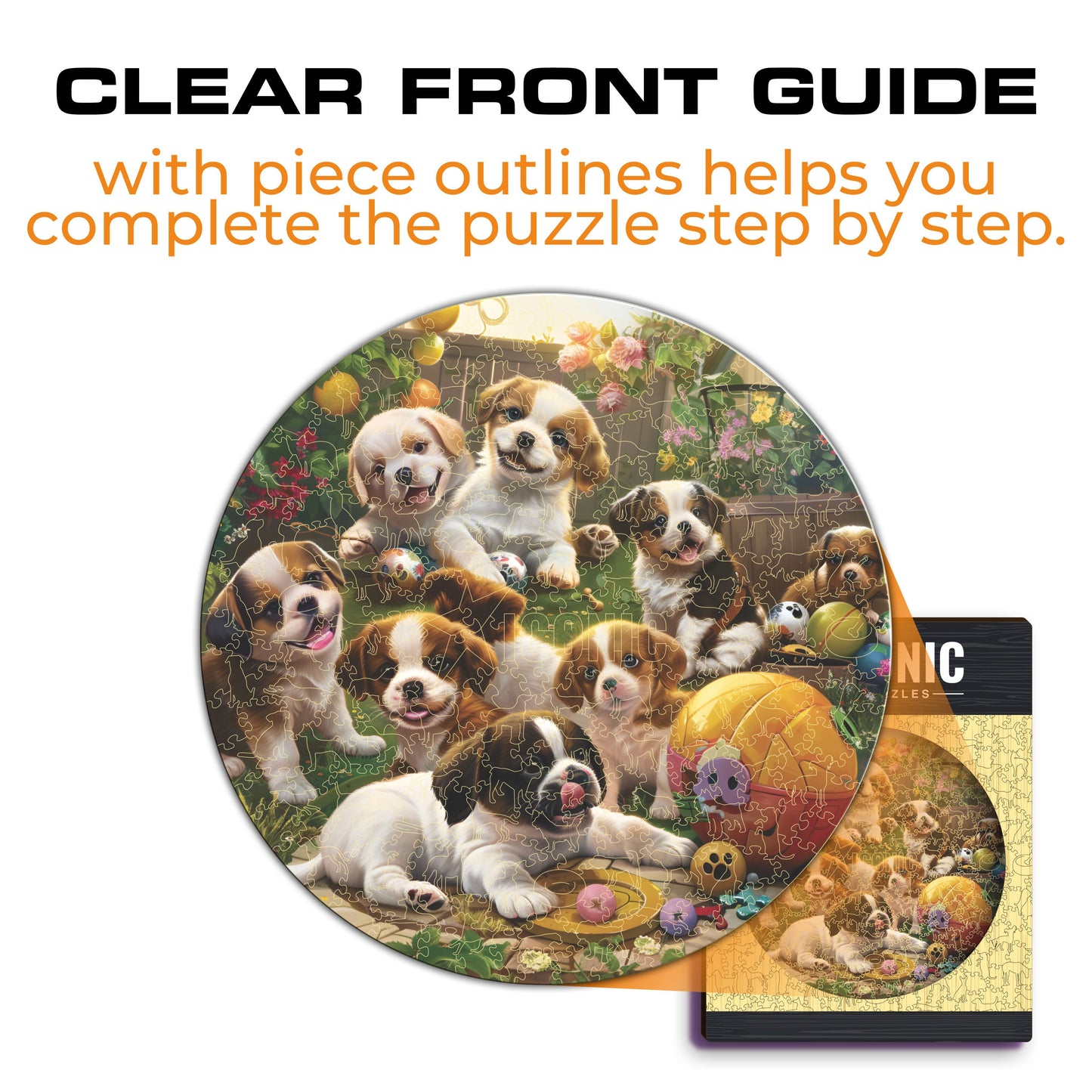 Puppies in the Garden - Wooden Puzzle