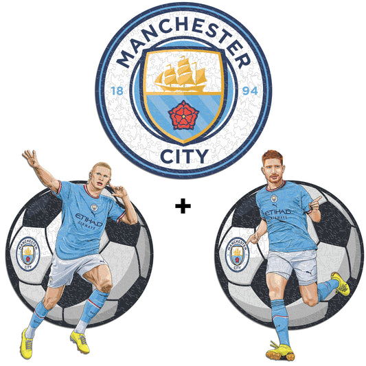 3 PACK Manchester City FC® Logo + Haaland + De Bruyne