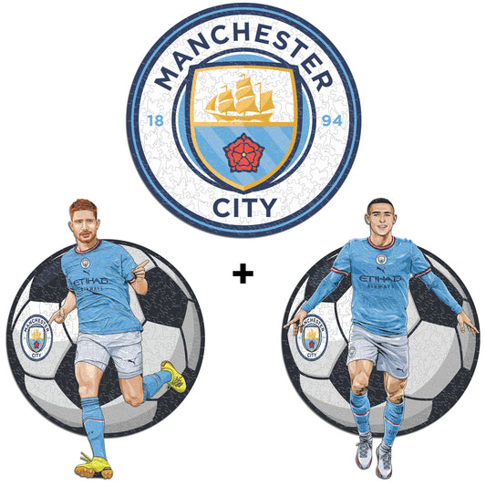 3 PACK Manchester City FC® Logo + De Bruyne + Foden
