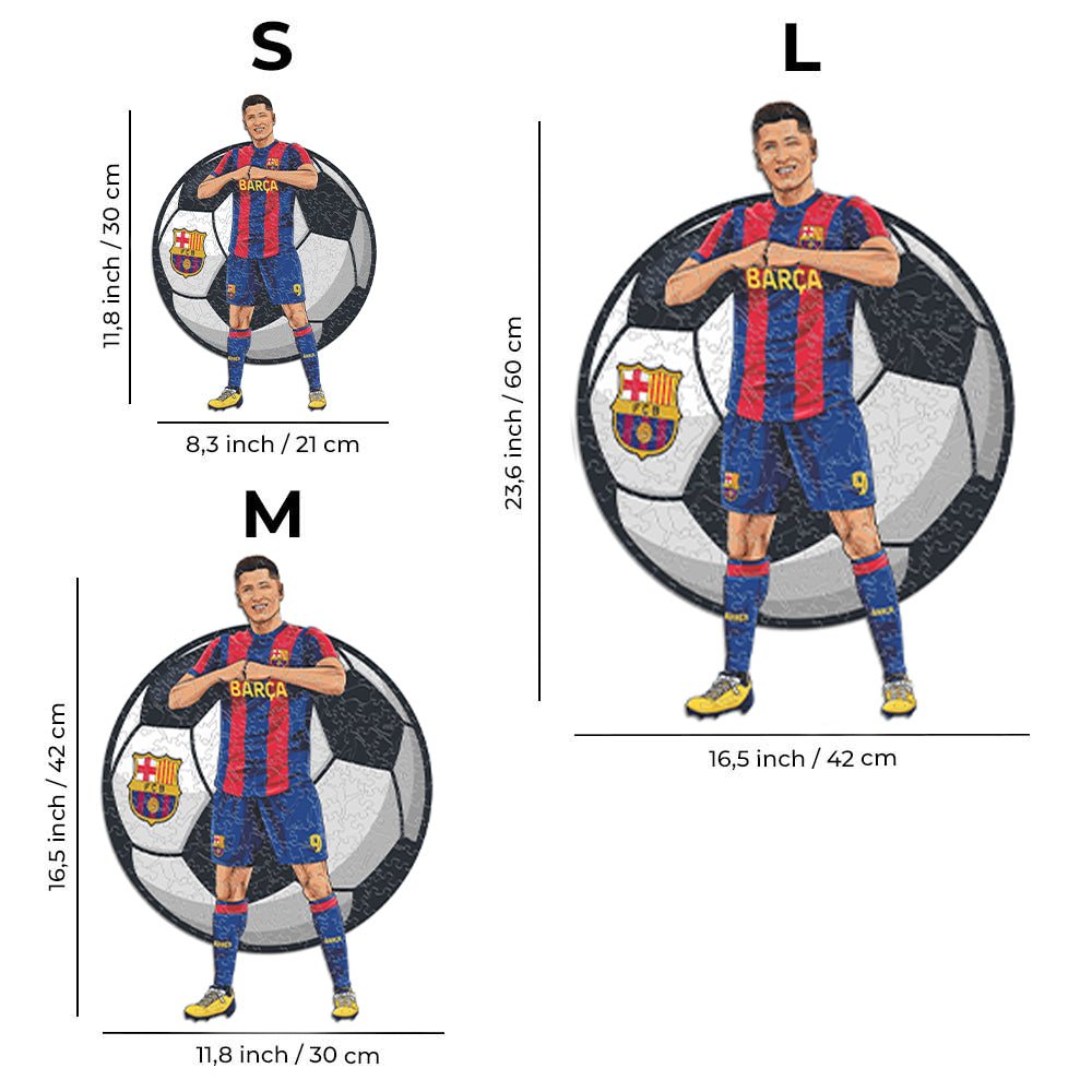 2 PACK FC Barcelona® Logo + Lewandowski – Iconic Puzzles USA