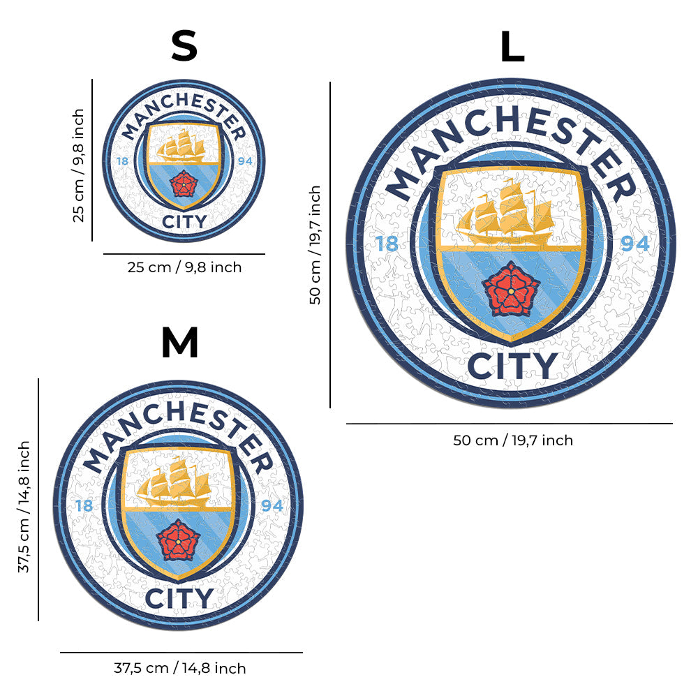 2 PACK Manchester City FC® Logo + De Bruyne – Iconic Puzzles USA