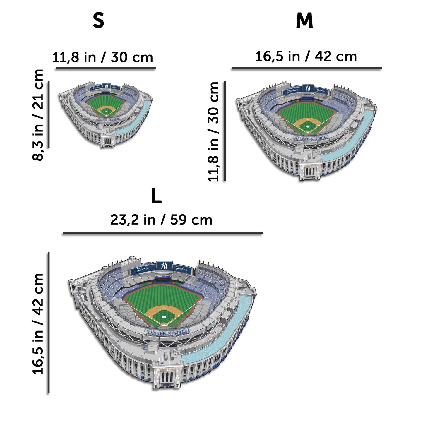 3 PACK New York Yankees™ Ball + Primary Logo + Stadium